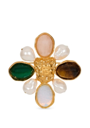 Balmain Baroque geometric shape brooch - Gold