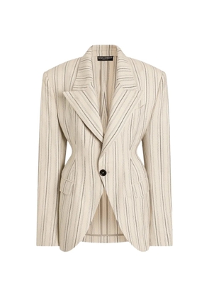 Dolce & Gabbana single-breasted jacket in regimental pinstripe - Neutrals
