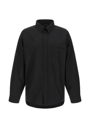 Balenciaga button-fastening cotton shirt jacket - Black