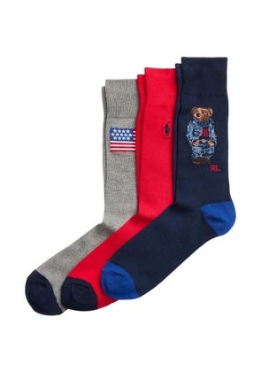 Polo Ralph Lauren flag bear socks (set of three) - Blue