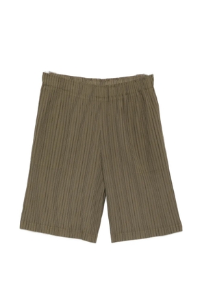 Gongdid Design pleated elasticated track shorts - Green