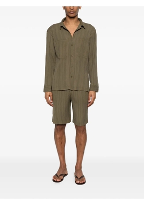 Gongdid Design pleated elasticated track shorts - Green