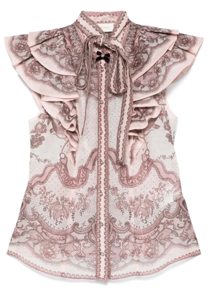 ZIMMERMANN Crush frilled blouse - Pink