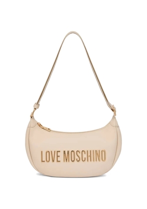 Love Moschino logo strap shoulder bag - Neutrals