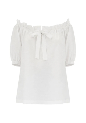 Patou ruffled bow blouse - White