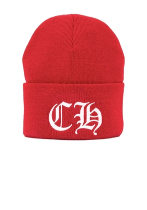 Chrome Hearts ribbed beanie hat - Red