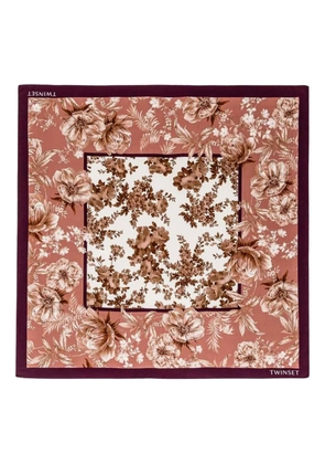 TWINSET floral-print scarf - Brown
