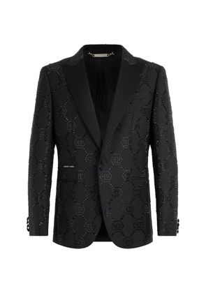 Philipp Plein monogram slim blazer - Black