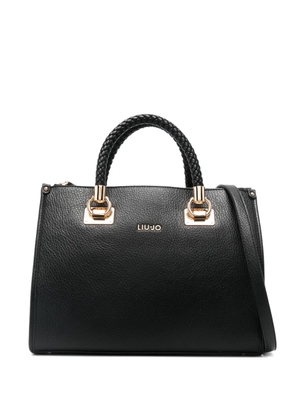 LIU JO medium braided-handles tote bag - Black