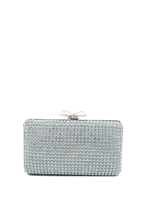 Self-Portrait Chainmail embellished clutch bag - Blue