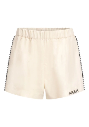 AREA crystal-embellished track shorts - Neutrals