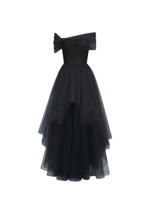 Gemy Maalouf asymmetrical tulle maxi dress - Black
