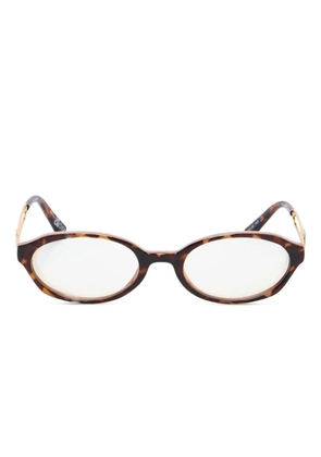 Le Specs geometric frame glasses - Brown