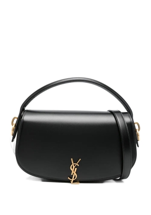 Saint Laurent logo-plaque curved shoulder bag - Black