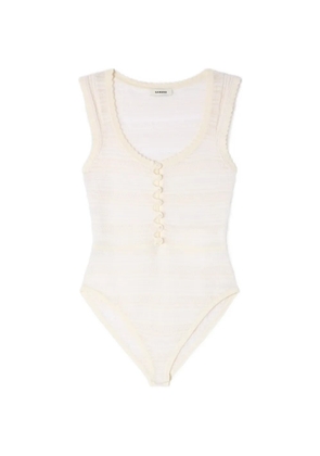 SANDRO pearl-button knitted bodysuit - White