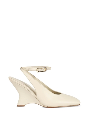 GIABORGHINI square toe ankle strap heeled pumps - Neutrals