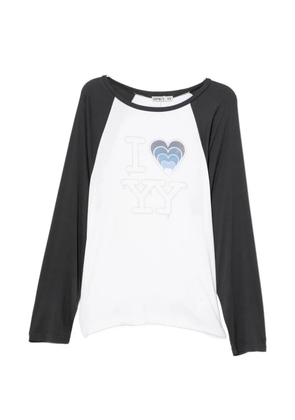 Open YY logo-print T-shirt - White