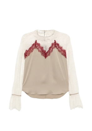 YCH lace-detail top - Neutrals
