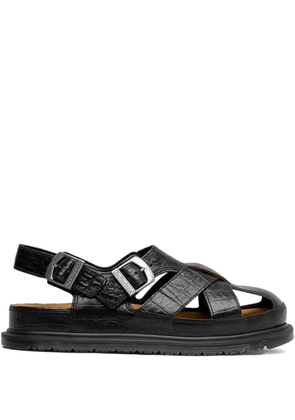 Dr. Martens crocodile-effect sandals - Brown