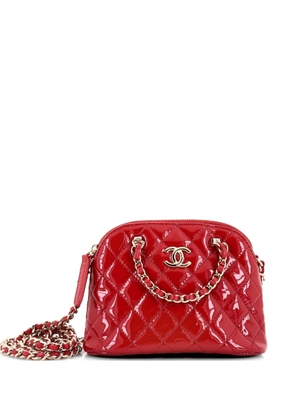 CHANEL Pre-Owned CC Dome Zip Quilted Patent Mini crossbody bag - Red