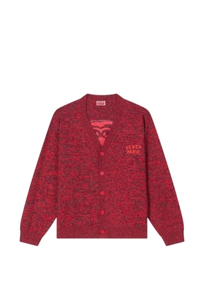 Kenzo logo v-neck cardigan - Red