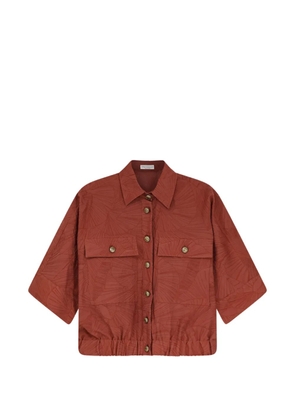 Brunello Cucinelli embroidery flap-pocket shirt - Orange