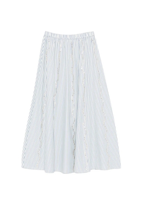 SANDRO striped-pattern embellished skirt - White