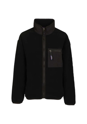 Patagonia logo-patch fleece jacket - Black