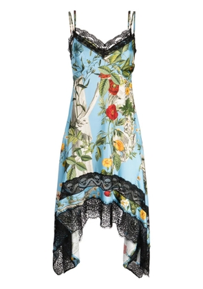 Monse floral-print lace slip dress - Blue