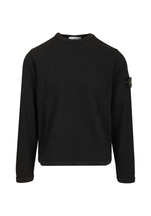 Stone Island ribbed logo-patch sweatshirt - Black