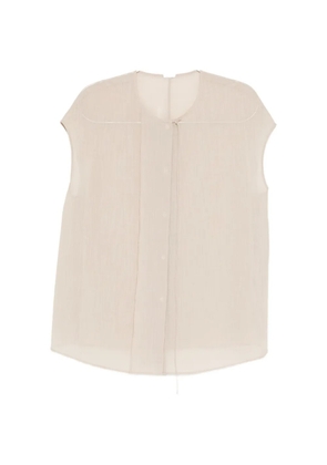 YEAREAST round-collar sleeveless blouse - Neutrals