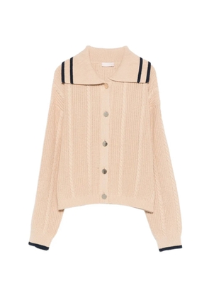 LIU JO collared cable-knit cardigan - Neutrals