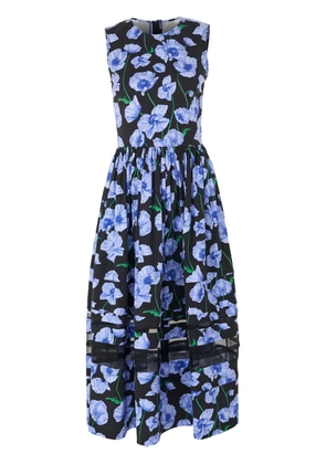 Carolina Herrera floral-print midi dress - Black