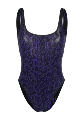 Versace logo-print low-back reversible swimsuit - Black