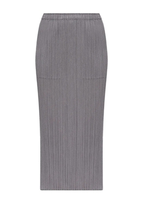 Pleats Please Issey Miyake pleated pocket midi skirt - Grey