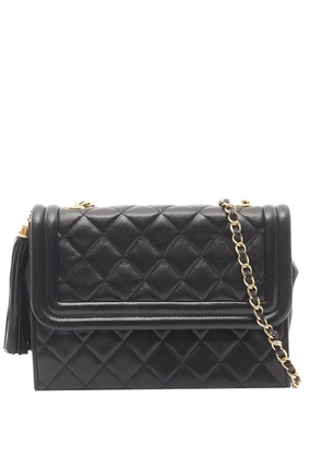 CHANEL Pre-Owned 1989-1991 Quilted Lambskin Tassel Flap crossbody bag - Black