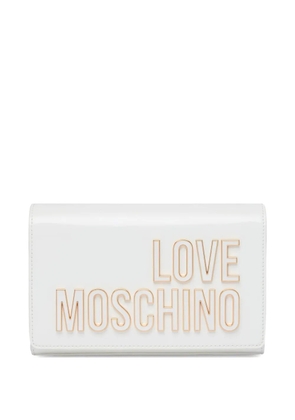 Love Moschino lettering chain clutch bag - White