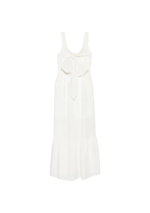 LIU JO bow-detail ruffle maxi dress - White