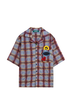 BARROW patch plaid shirt - Red