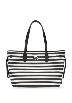 Karl Lagerfeld Ikon Karl striped tote bag - Black