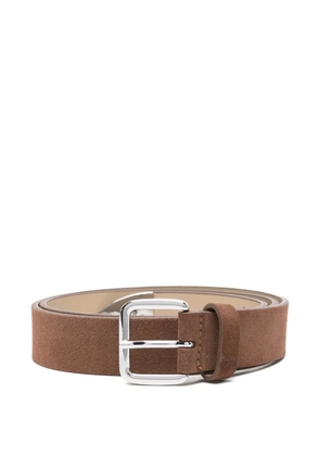 Tela D. Rock suede buckle belt - Brown
