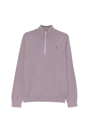 PS Paul Smith zip-neck zebra-logo sweater - Purple