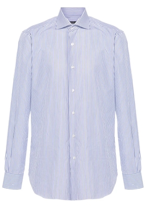 Barba striped cotton shirt - Blue
