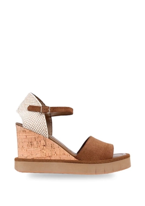 Palomitas By Paloma Barcelò Eileen suede wedge sandals - Brown