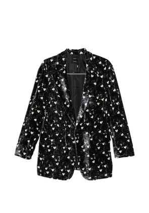 R13 Ragged heart-print blazer - Black