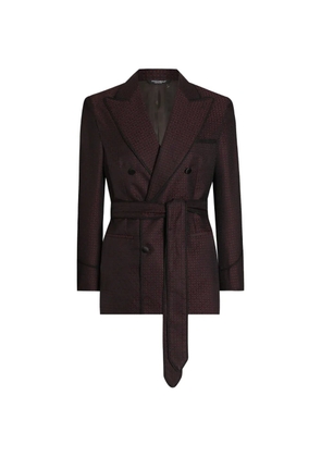 Dolce & Gabbana double-breasted jacket in micro-pattern jacquard - Red