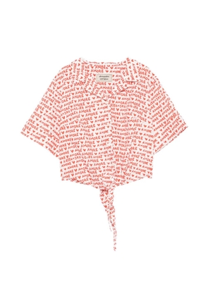 alessandro enriquez amore-pattern shirt - White