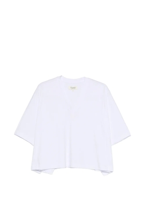 PSOPHIA V-neck asymmetrical T-shirt - White