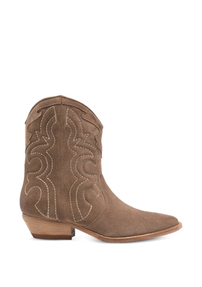 Julie Dee embroidered cowboy boots - Brown