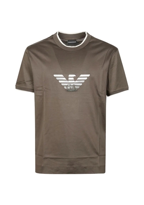Emporio Armani eagle applique T-shirt - Brown
